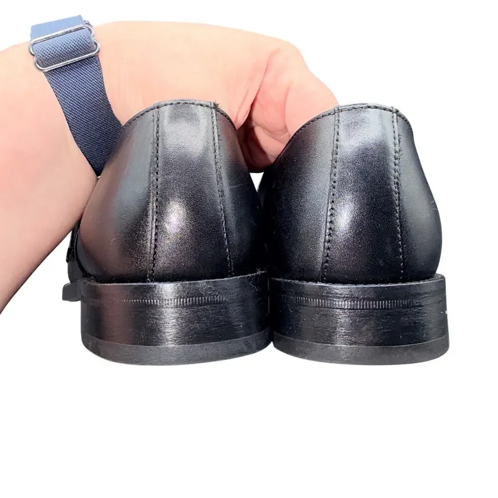 John Tweed Tailored Monk Strap Shoes EU 40 US 7 Black Leather Dress Shoes